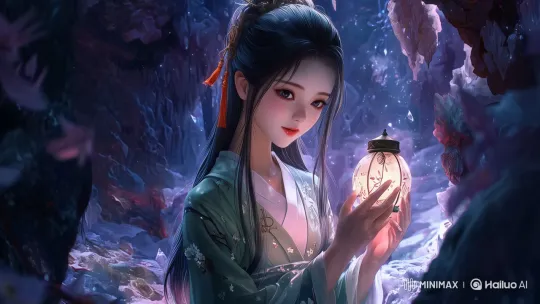 Mei-Lin's Enchanted Descent into a Crystal Cave – AI Generated Video | Hailuo AI