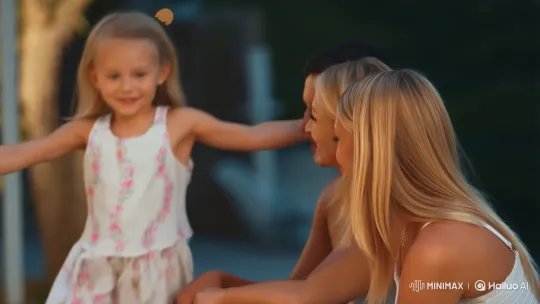 Joyful Family Reunion in a Summer Evening's Glow – AI Generated Video | Hailuo AI