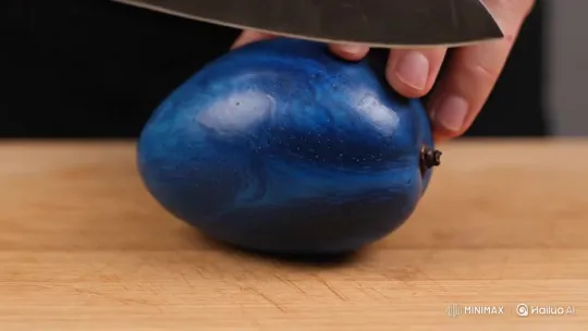 Chef Preparing Unusual Blue Mango – AI Generated Video | Hailuo AI