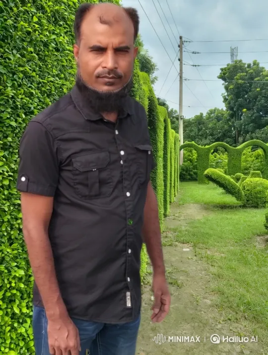 Middle-aged Man in Lush Garden Amidst Gentle Breeze – AI Generated Video | Hailuo AI