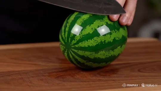 Watermelon Slicing ASMR Request – AI Generated Video | Hailuo AI