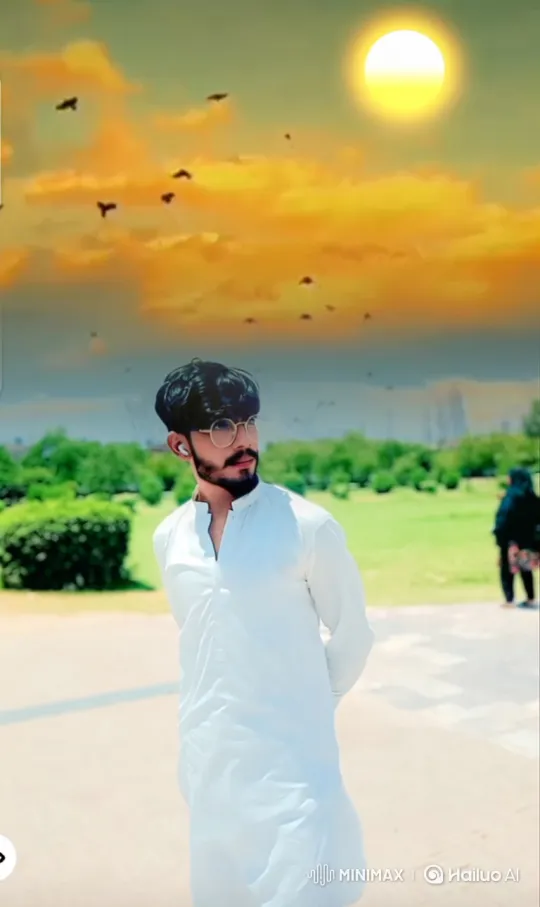 Young Man in Park Turned to Camera – AI Generated Video | Hailuo AI