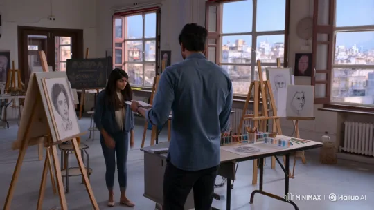 Art Student Priya Confronts Intense Professor Rudra in Sunlit Studio – AI Generated Video | Hailuo AI