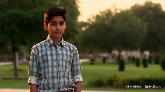 Thoughtful Boy Meets Pakistani Girl in Golden Hour Park – AI Generated Video | Hailuo AI