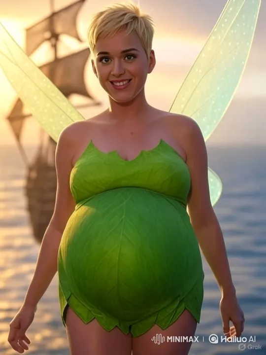 Pregnant Fairy Tinker Bell Floats Over Sunset Sea – AI Generated Video | Hailuo AI