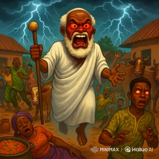Village Elder's Wrathful Ghost Haunts Lavish Burial Celebration – AI Generated Video | Hailuo AI