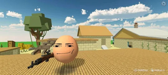 Surreal Egg with Rifle Targets and Shoots Blocky Cat – AI Generated Video | Hailuo AI