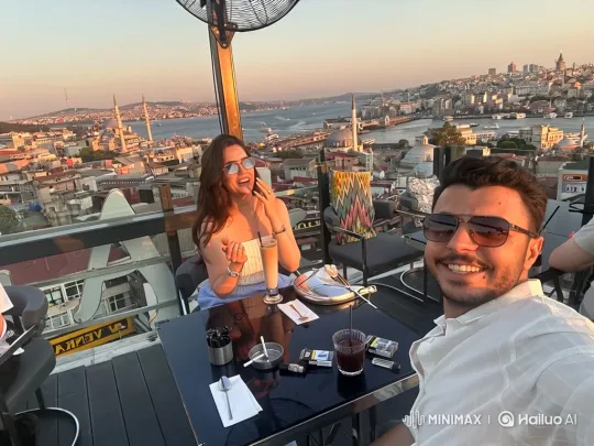 Family Embraces Love at Sunset Rooftop Bar – AI Generated Video | Hailuo AI