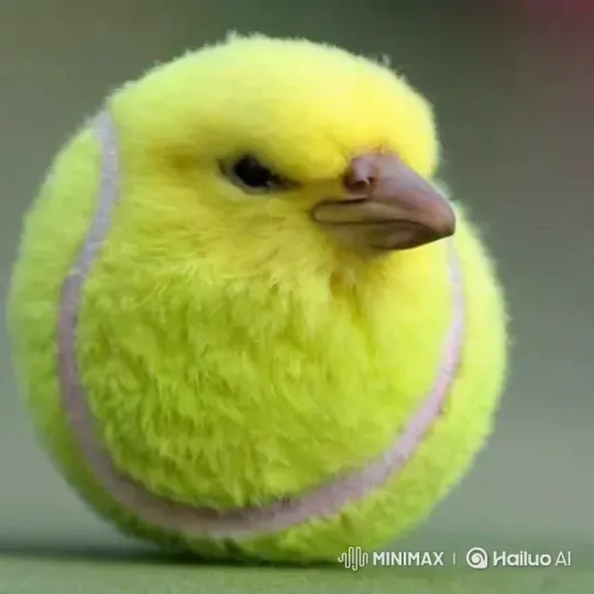 Tennis Ball Bird Cries on Skyscraper Over Urban Landscape – AI Generated Video | Hailuo AI
