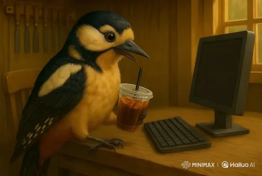 Female Woodpecker Starts Day with Hope and Energy – AI Generated Video | Hailuo AI