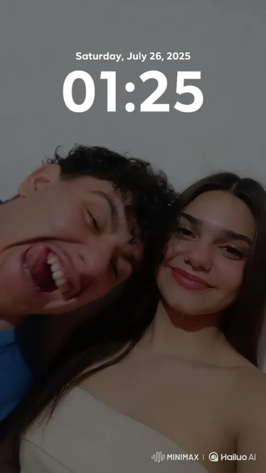 Candid Family Moment Captured on Digital Clock Display – AI Generated Video | Hailuo AI