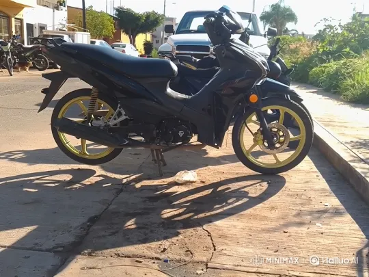 Motorcycle Simulates Air Suspension Deflation – AI Generated Video | Hailuo AI