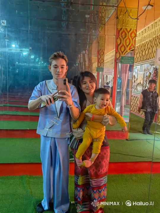 Family Visit to Peaceful Monastery Amidst Nature – AI Generated Video | Hailuo AI