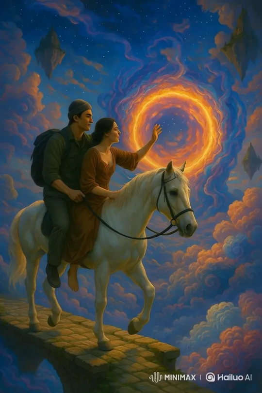 Magical Journey on a White Horse Through Clouds and Stars – AI Generated Video | Hailuo AI