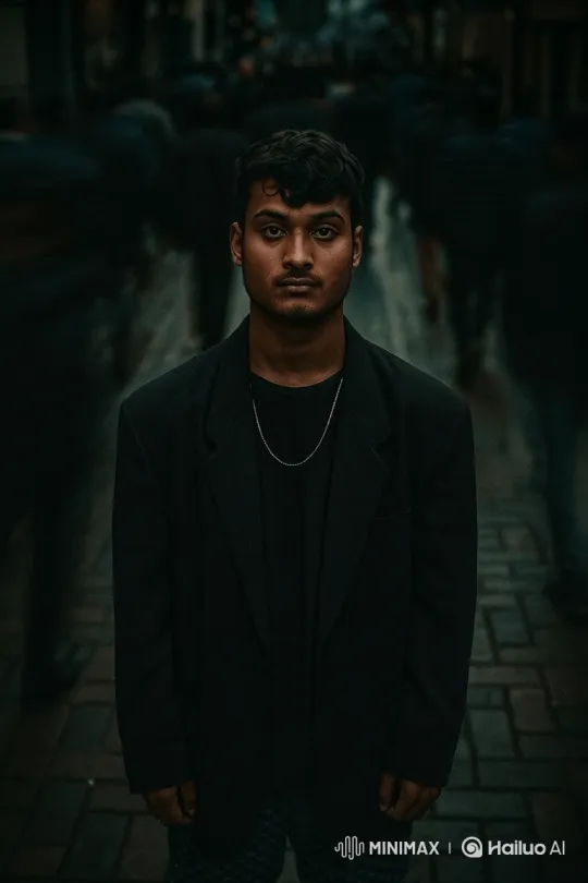 Young Man Transforms Confidence Amidst City's Bustle – AI Generated Video | Hailuo AI
