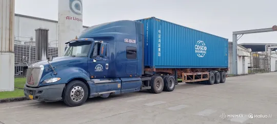 Semi-truck performs dramatic wheelie on industrial lot – AI Generated Video | Hailuo AI