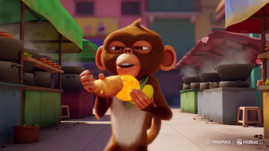 Monkey Vlogs About Indian Street Foods, Dances with Joy – AI Generated Video | Hailuo AI