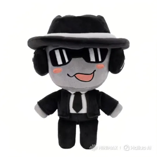 Plush Toy Mimics Eating Chips in Stylish Suit – AI Generated Video | Hailuo AI