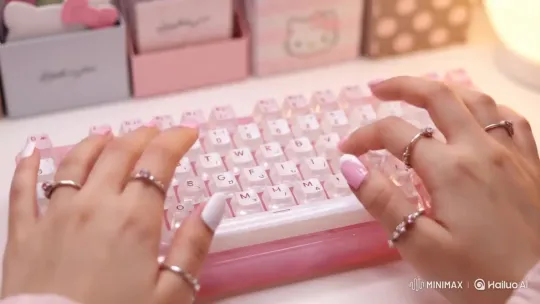 Hello Kitty Themed Keyboard Click Sounds – AI Generated Video | Hailuo AI