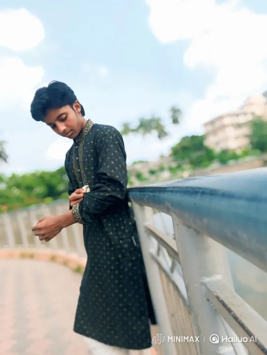 Young Couple Shares Silent Moment on Bridge at Dusk – AI Generated Video | Hailuo AI