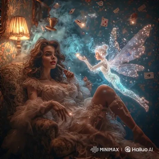 Mysterious Woman in Lace Gown with Magical Aura – AI Generated Video | Hailuo AI