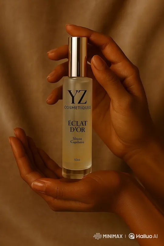 YZ Cosmétiques Éclat D'Or Hair Serum Promo – AI Generated Video | Hailuo AI