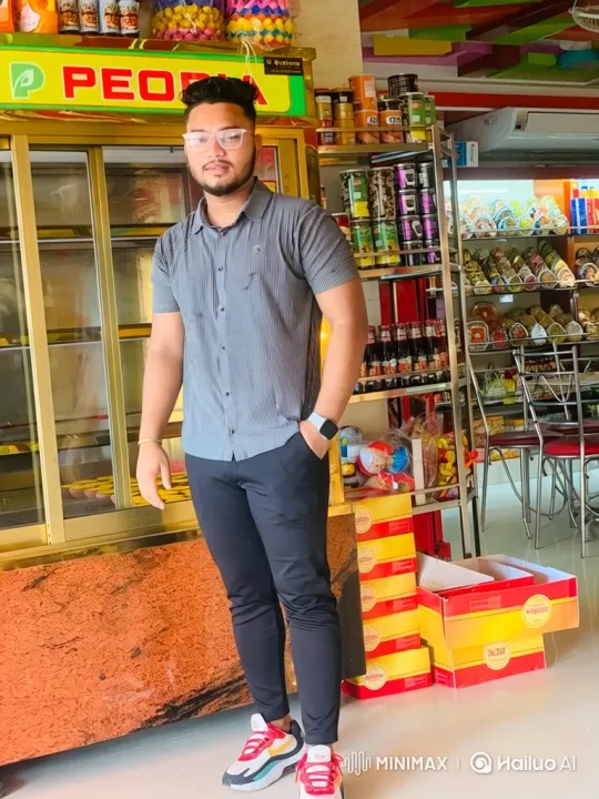 Young Man in Bakery: Steady Gaze Amidst Slow Push-In Animation – AI Generated Video | Hailuo AI