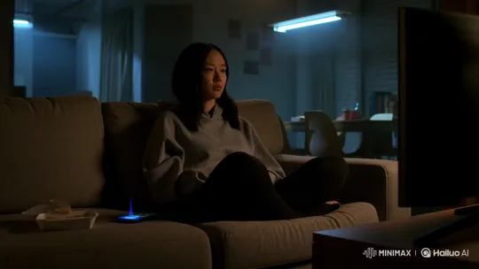 Silent Night: Woman's Emotional Stillness – AI Generated Video | Hailuo AI