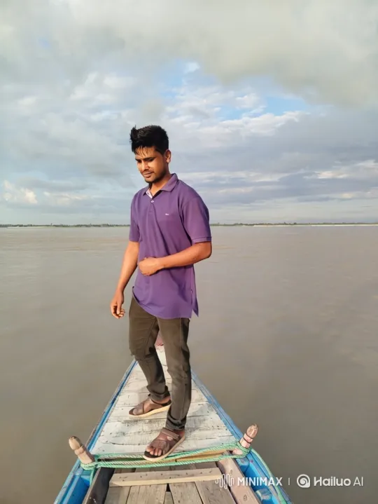 Young Man Reflects on Calm River Voyage – AI Generated Video | Hailuo AI
