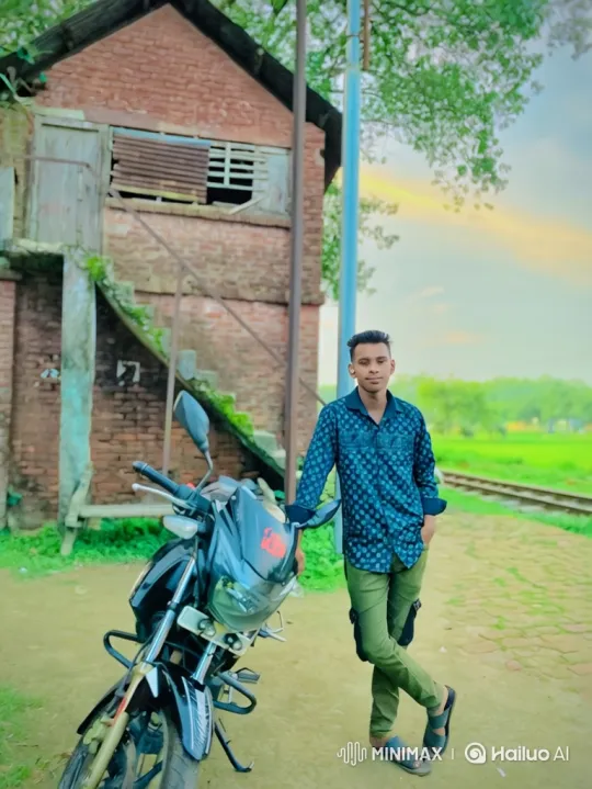 Young Couple Shares Intimate Moment by Motorcycle – AI Generated Video | Hailuo AI