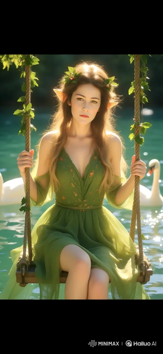 Enchanting Elf Swings in a Fairytale Garden – AI Generated Video | Hailuo AI