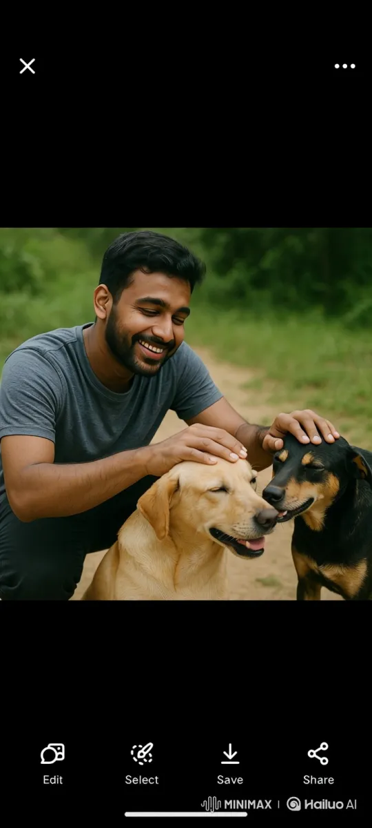 Young Man Enjoying a Leisurely Walk with His Dogs – AI Generated Video | Hailuo AI