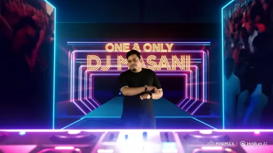 DJ Masani's Dramatic Entrance and Crowd Celebration – AI Generated Video | Hailuo AI