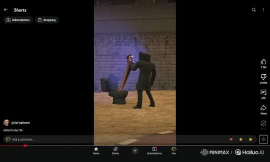 Grim Figure Subdues Toilet-Head Character – AI Generated Video | Hailuo AI