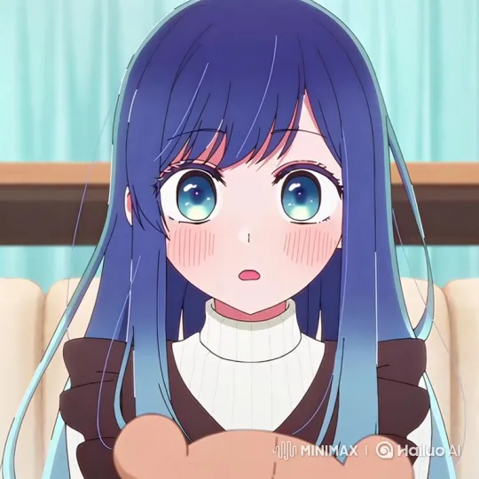 Young Anime Girl Shows Surprise and Shy Smile – AI Generated Video | Hailuo AI