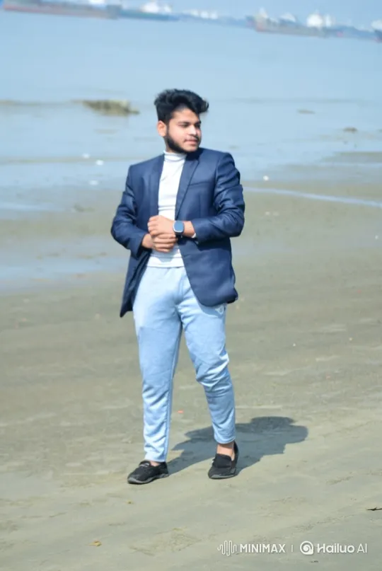 Couple Shares Intimate Moment on Sandy Shore – AI Generated Video | Hailuo AI