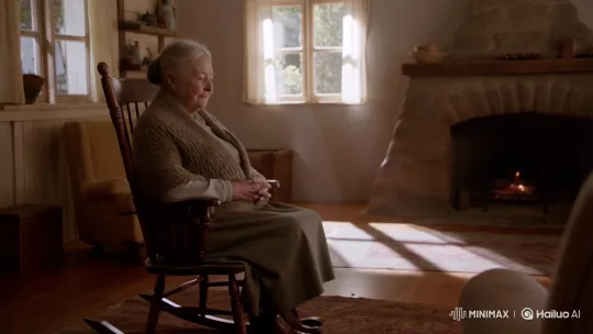 Elderly Woman Rocks in Sunlit, Cozy Living Room – AI Generated Video | Hailuo AI