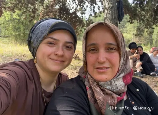 Women's Joyful Embrace in a Park Setting – AI Generated Video | Hailuo AI