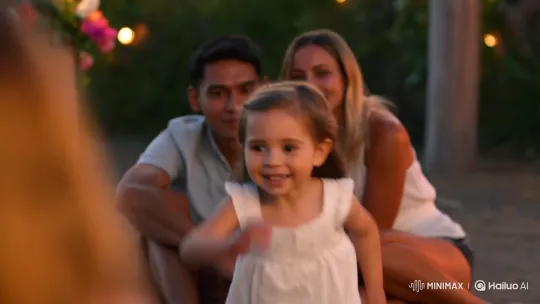 Family Embrace Captured in Summer's Warm Glow – AI Generated Video | Hailuo AI