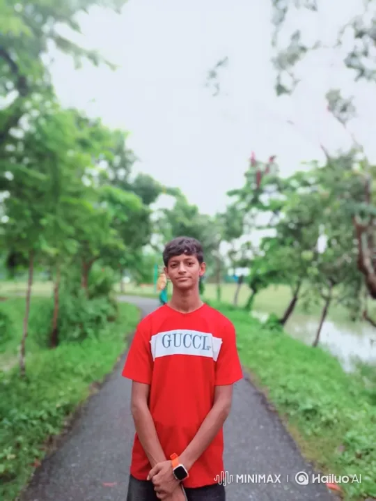 Young Man in Park Stands Calmly Amidst Nature – AI Generated Video | Hailuo AI