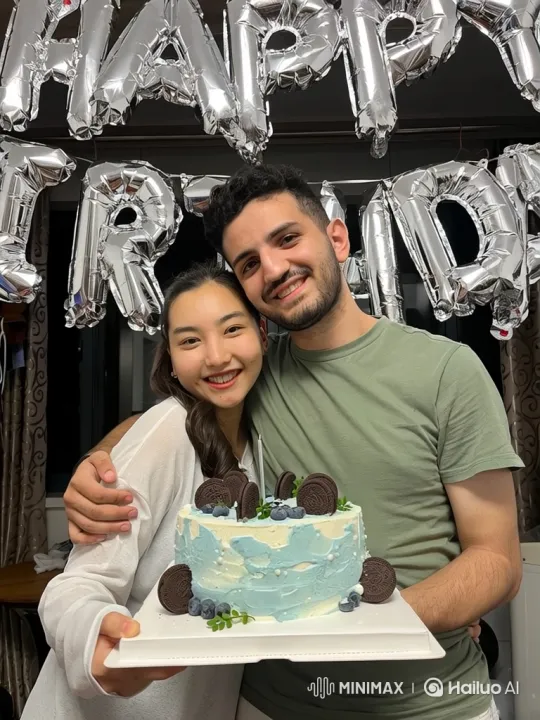 Young Couple and Little Girl Celebrate Birthday Together – AI Generated Video | Hailuo AI
