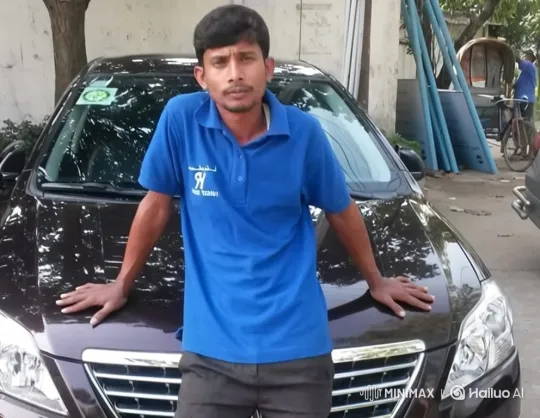 Man in Blue Polo Enters Car, Drives Away – AI Generated Video | Hailuo AI