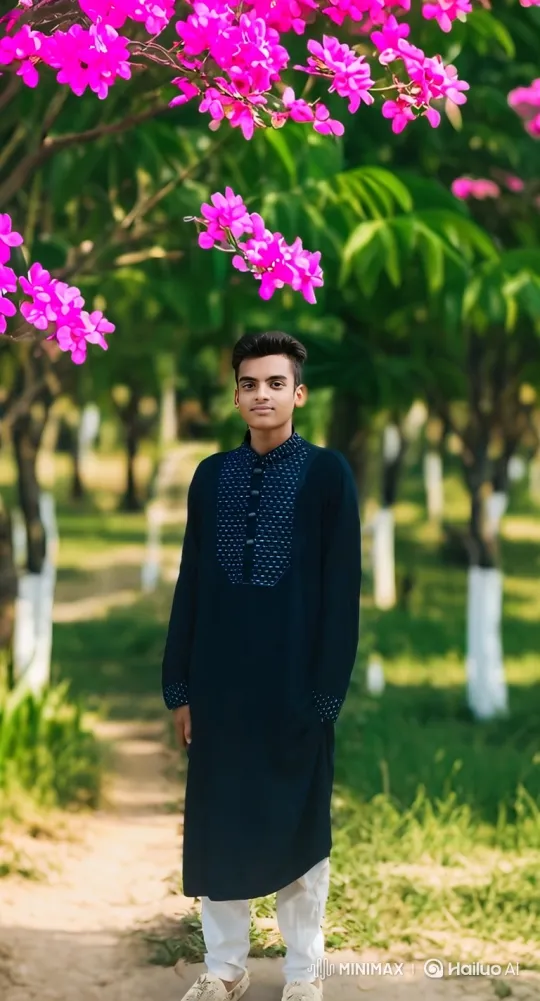 Romantic Encounter in a Blossoming Park at Dusk – AI Generated Video | Hailuo AI
