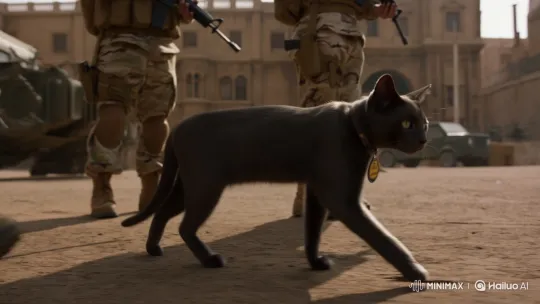 Egyptian Street Cat Basem Joins Army as Heroic Companion – AI Generated Video | Hailuo AI