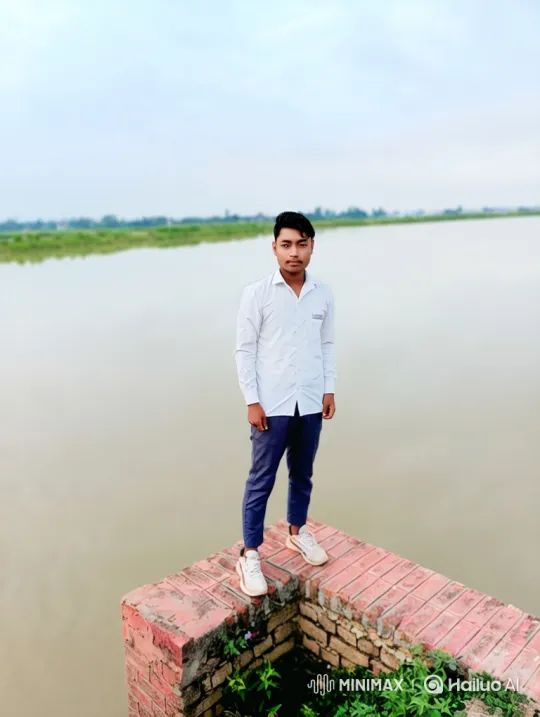 Young Man Stands on Brick Structure看向摄像机 – AI Generated Video | Hailuo AI