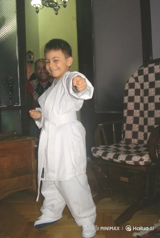 Young Boy Shows Martial Arts Skills to Proud Father – AI Generated Video | Hailuo AI