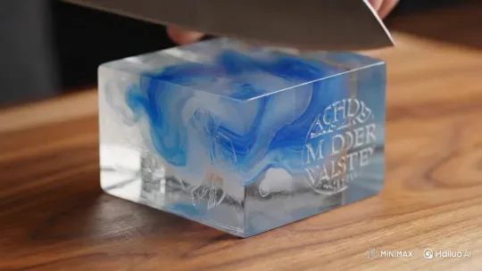 Interactive ASMR Glass Cutting Experience – AI Generated Video | Hailuo AI