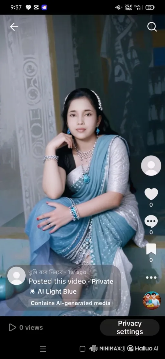 Elegant Woman in Graceful Traditional Attire – AI Generated Video | Hailuo AI