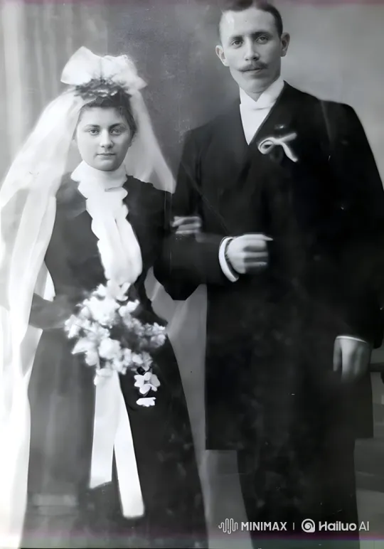 Vintage Couple's Portrait Comes to Life in Nostalgic Video – AI Generated Video | Hailuo AI