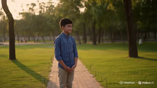 Romantic Moment in Golden Hour Urban Park – AI Generated Video | Hailuo AI
